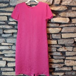 Women's vintage Talbots 100% silk pink midi dress sz 4